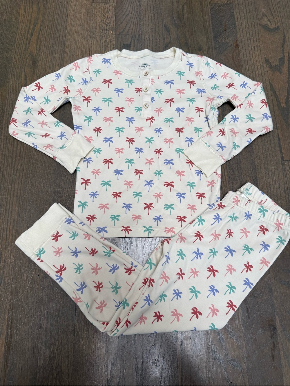 Faherty X Roller Rabbit Mini Palms Organic Cotton Pajama Set